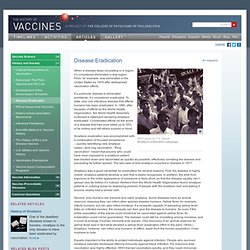 Disease Eradication — History of Vaccines