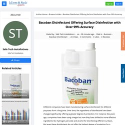 Bacoban Disinfectant Offering Surface Disinfection with Over 99% Accuracy - Article View - Latinos del Mundo