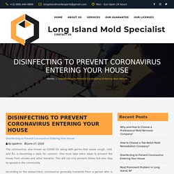 Disinfecting to Prevent Coronavirus Entering Your House