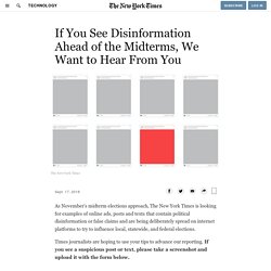 If You See Disinformation Ahead of the Midterms, We Want to Hear From You