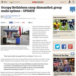 Occupy Bethlehem tents taken down overnight by city police