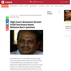 High Court dismisses former Chief Secretary Rama Mohana Rao's petition