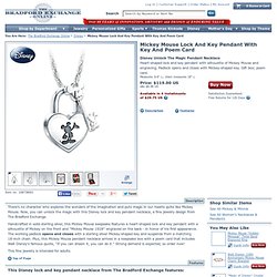 Disney Unlock The Magic Mickey Mouse Heart-Shaped Lock And Key Pendant Necklace
