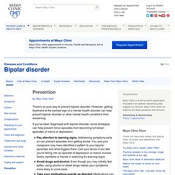 Bipolar disorder: Prevention