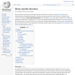 Music-specific disorders