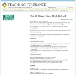 Health Disparities: High School