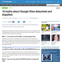 10 myths about Google Sites debunked and dispelled