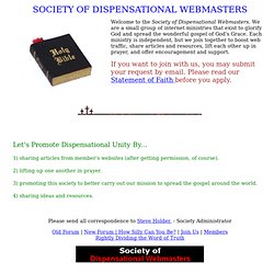 Society of Dispensational Webmasters