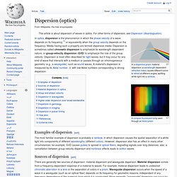 Dispersion (optics)