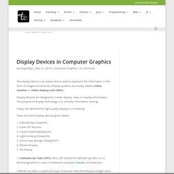 Display Devices in Computer Graphics