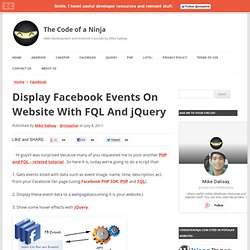 Display Facebook Events To Your Website with PHP, FQL and jQuery