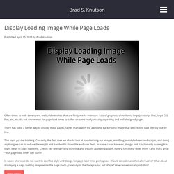 Display Loading Image While Page Loads