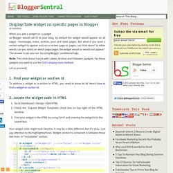 Display/hide widget on specific pages in Blogger
