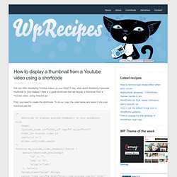 How to display a thumbnail from a Youtube using a shortcode