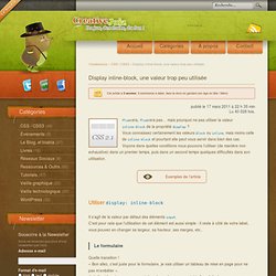 Display inline-block, une valeur trop peu utilisée - CSS / CSS3