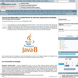Java 8 est disponible, la plate-forme se met aux expressions lambdas, tour d'horizon des nouveautés
