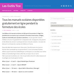 Tous les manuels scolaires disponibles gratuitement en ligne pendant la fermeture des écoles