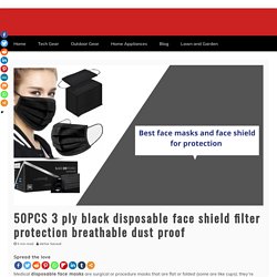 50PCS 3 ply black disposable face shield filter protection breathable dust proof - Creative Price