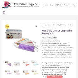 Kids 3-Ply Colour Disposable Face Mask - Protective Hygiene