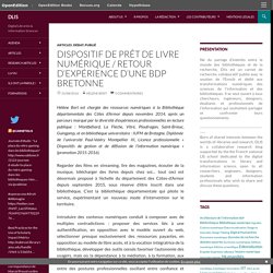 Dispositif de prêt de livre numérique / Retour d’expérience d’une BDP bretonne