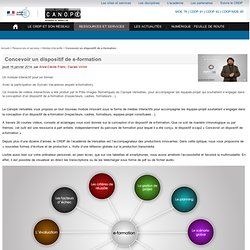 Concevoir un dispositif de e-formation