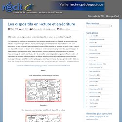 Les dispositifs en lecture et en écriture