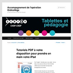 Tutoriels PDF à votre disposition pour prendre en main votre iPad