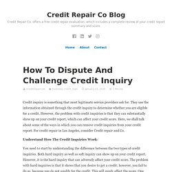 How To Dispute And Challenge Credit Inquiry