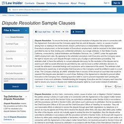 Dispute Resolution Sample Clauses