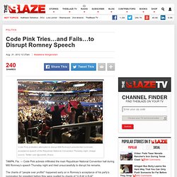 Code Pink Tries to Disrupt Mitt Romney Convention Speech