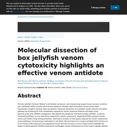 Molecular dissection of box jellyfish venom cytotoxicity highlights an effective venom antidote