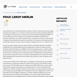 PDUC Leroy Merlin Dissertation - Texte Argumentatif Exemple - La These