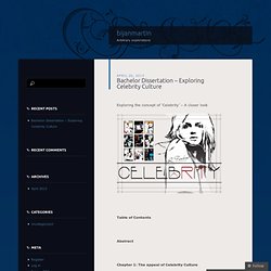 Bachelor Dissertation – Exploring Celebrity Culture