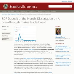 SDR Deposit of the Month: Dissertation on AI breakthrough makes leaderboard