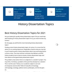 History Dissertation Topics & Ideas
