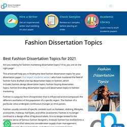 Fashion Dissertation Topics & Ideas