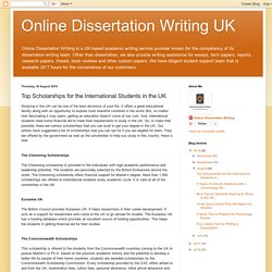 Online Dissertation Writing UK: Top Scholarships for the International Students in the UK
