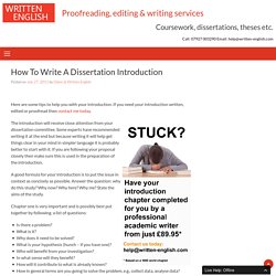 How to Write a Dissertation Introduction