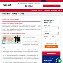 Get Dissertation Writing Help