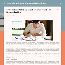Types of Dissertation On Which Students Search For Dissertation Help