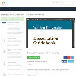 Dissertation Guidebook - Walden University - Download PDF