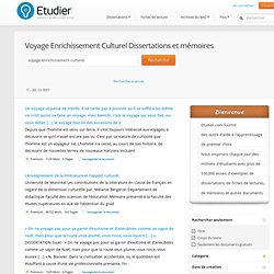 Dissertations gratuites sur Voyage Enrichissement Culturel - 1
