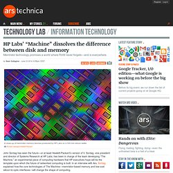 HP Labs’ “Machine” dissolves the difference between disk and memory