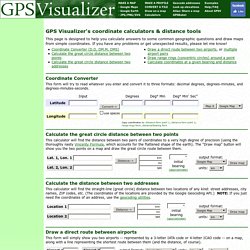 Great Circle Distance Maps, Airport Routes, & Degrees/Minutes/Seconds Calculator