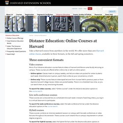 HARVARD Distance Learning Courses