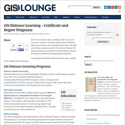 GIS Distance Learning - Certificate and Degree Programs