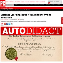 Distance Learning Fraud Not Limited to Online Education