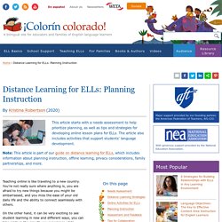 Distance Learning for ELLs: Planning Instruction