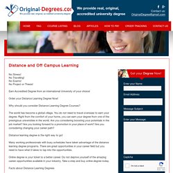 Distance Learning Degree Courses - Original-degrees.com