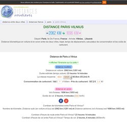 Distance Paris Vilnius - km, durée, Itinéraire et Coûts du Voyage